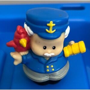 Fisher Price Little People Sea Captain Sailor Figure with Parrot Telescope‎ 2012